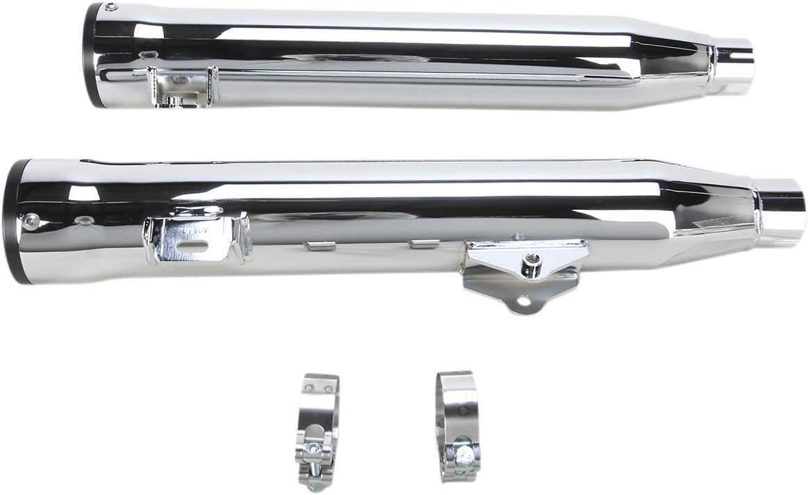 Cobra Slip-On Mufflers With Race-Pro Tips - 3" - Chrome - FXDWG '10-'17
