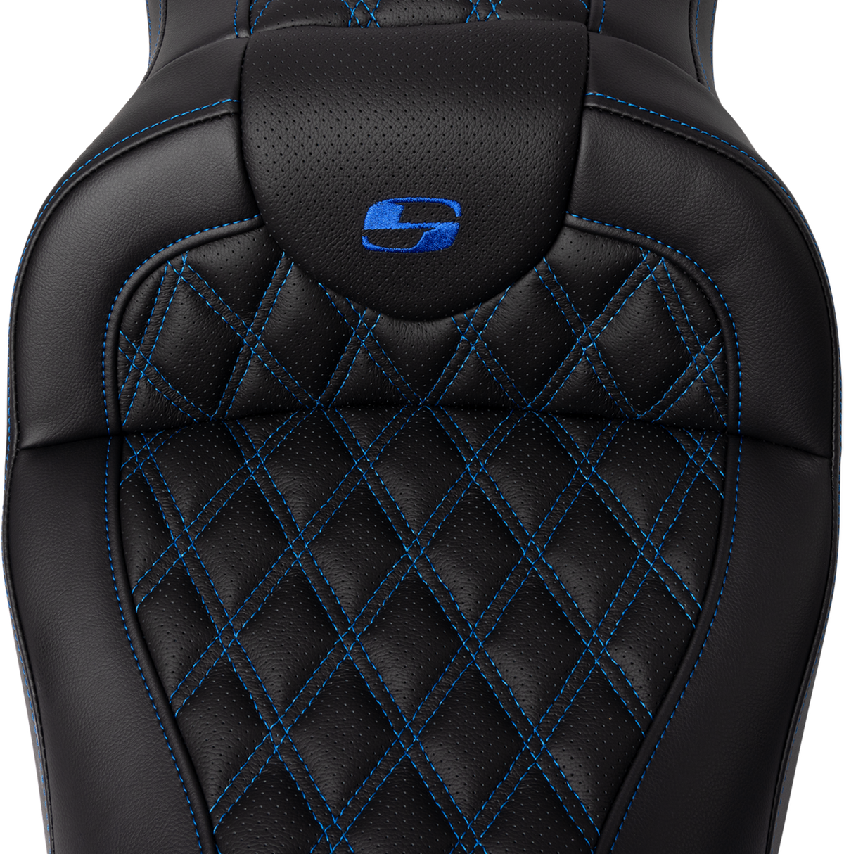 Saddlemen Roadsofa™ Seat - With Backrest - Blue Stitch - FL '08-'23