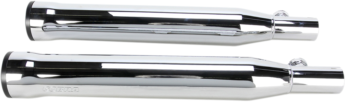Cobra Slip-On Mufflers With Race Pro Tips - 3" - Chrome - '00-'06 FXST/B/C/S, FLST/C