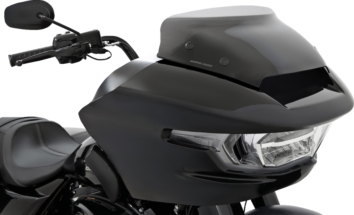 Memphis Shades Spoiler Windshield - 2" - Black Smoke Dot Matrix - FLTR