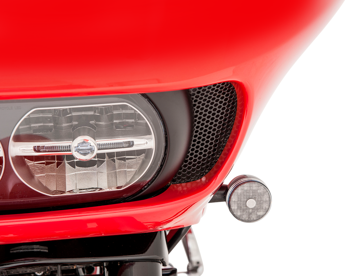 Klock Werks Fairing Vent Screen - Round - Black - FLTR