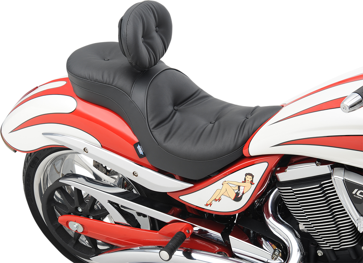 Drag Specialties Seats Low Profile Seat - Driver's Backrest Compatible - Pillow - Jackpot