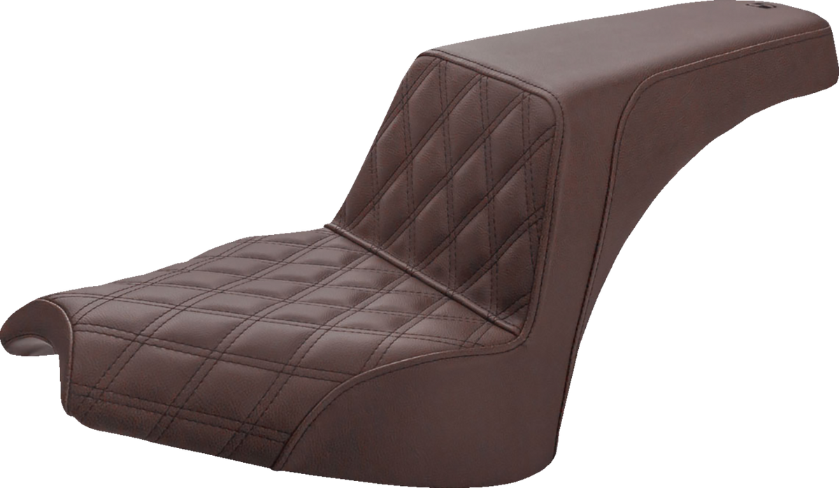 Saddlemen Step-Up Seat - Front Lattice Stitch/Rear Smooth - Brown - Chief