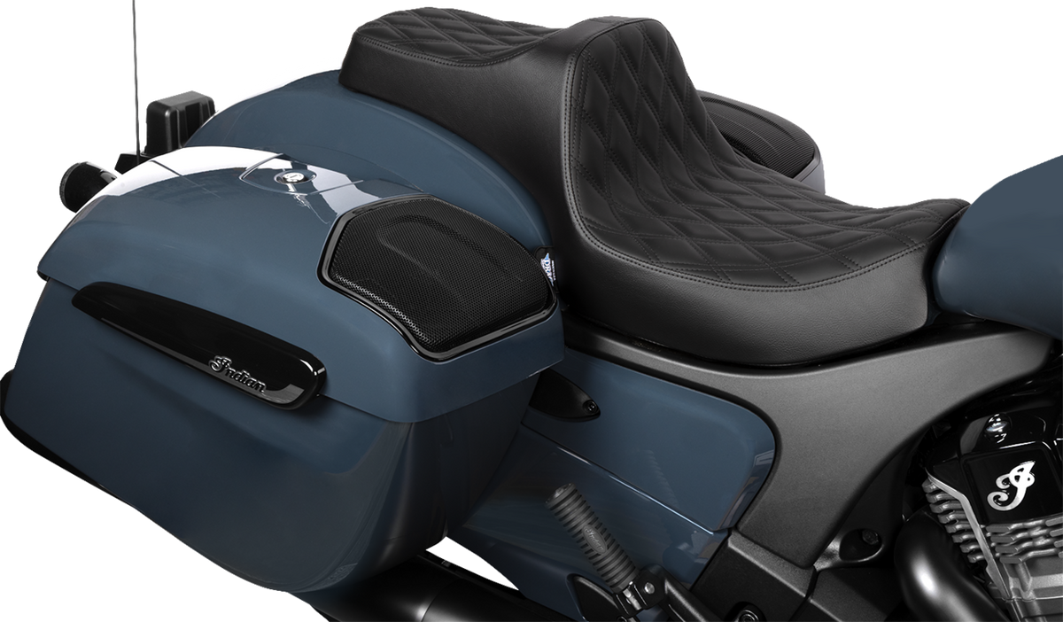 Drag Specialties Seats Predator III 2-Up Seat - Vinyl/Solar Leather - Double Diamond - Chieftain '25/Challenger '20-'25