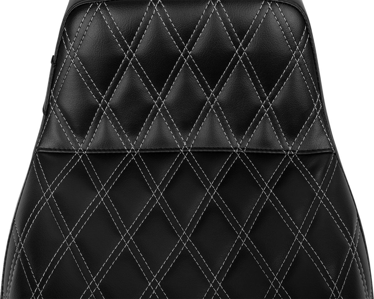 Le Pera Tailwhip Seat - Bright Gray Double Diamond Stitch - FLH/FLT '23-'25
