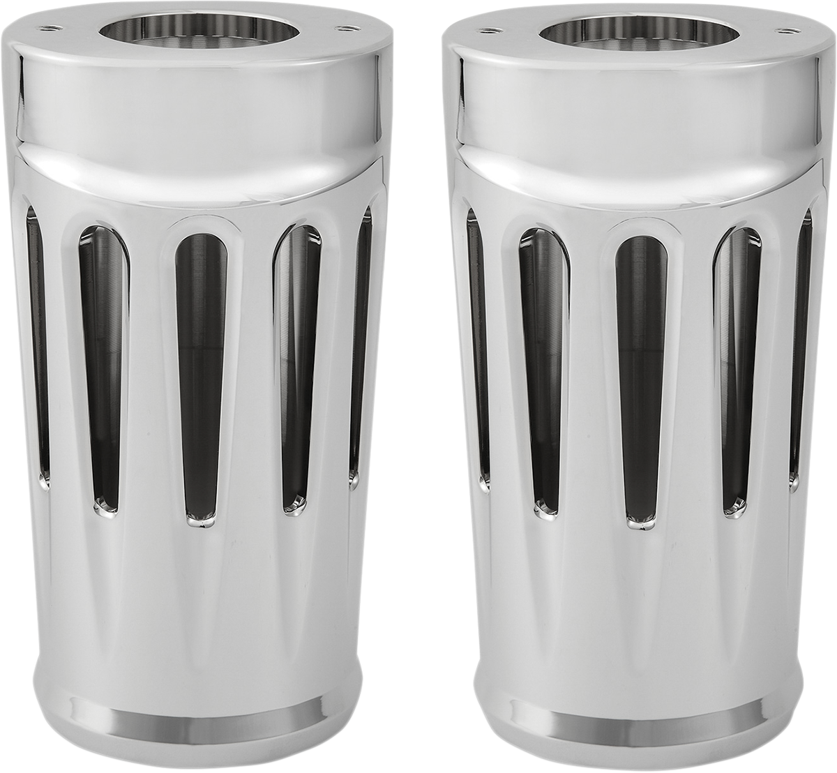 Arlen NESS Fork Boot Covers - Chrome - Deep Cut - FL