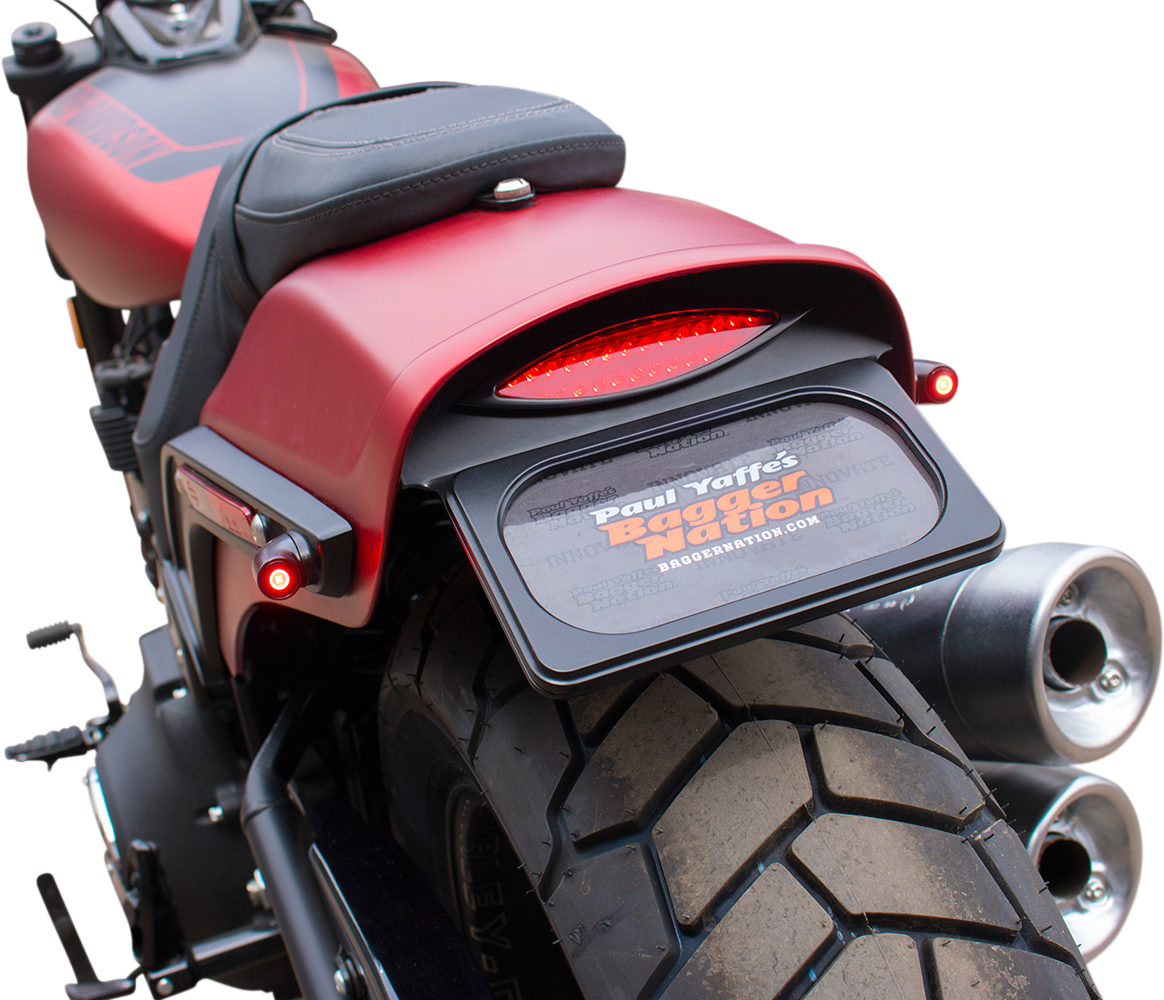 Paul Yaffe Bagger Nation License Plate Frame With Light - Satin Black