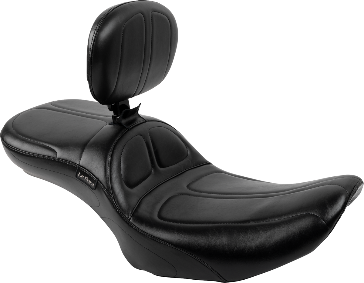 Le Pera Maverick Daddy Long Legs Seat - With Backrest - Black - FLH/FLT '23-'25