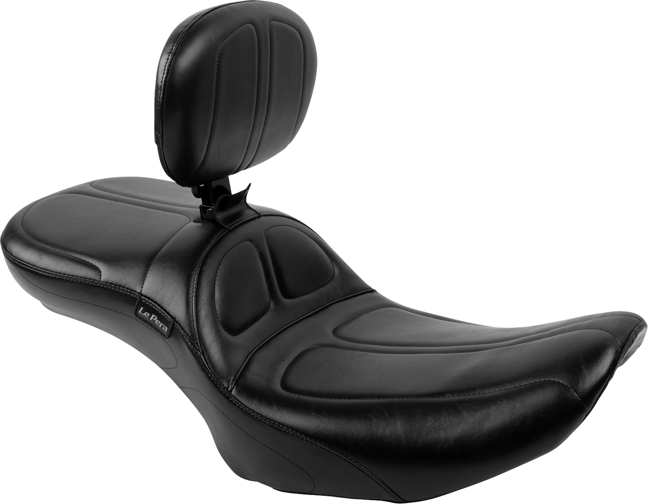 Le Pera Maverick Daddy Long Legs Seat - With Backrest - Black - FLH/FLT '23-'25