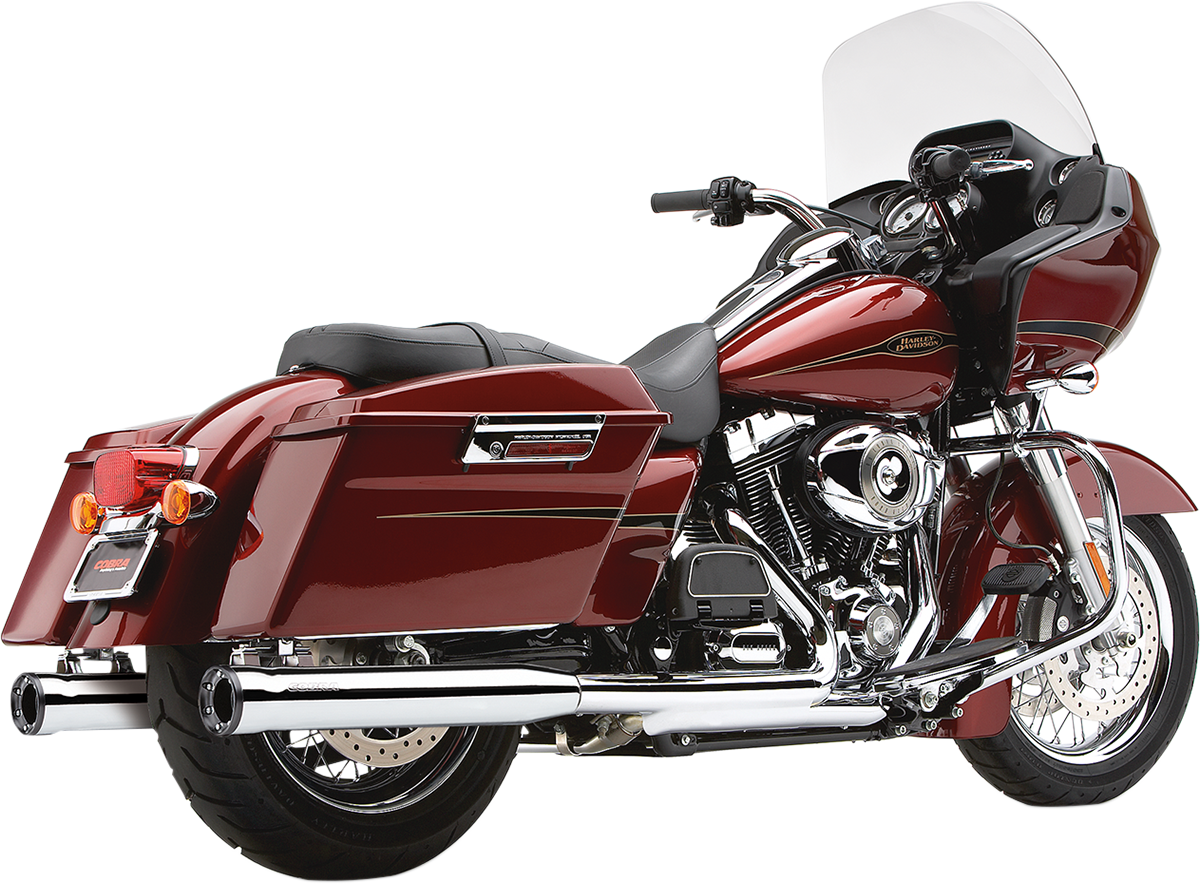 Cobra Slip-On Mufflers With Race-Pro Tips - 3" - Chrome - '95-'16 FLHT