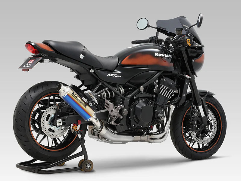 Yoshimura Z900rs/Cafe 2018-24 JMCA Brevis Stainless Slip-On W/ Titanium Blue Sleeve