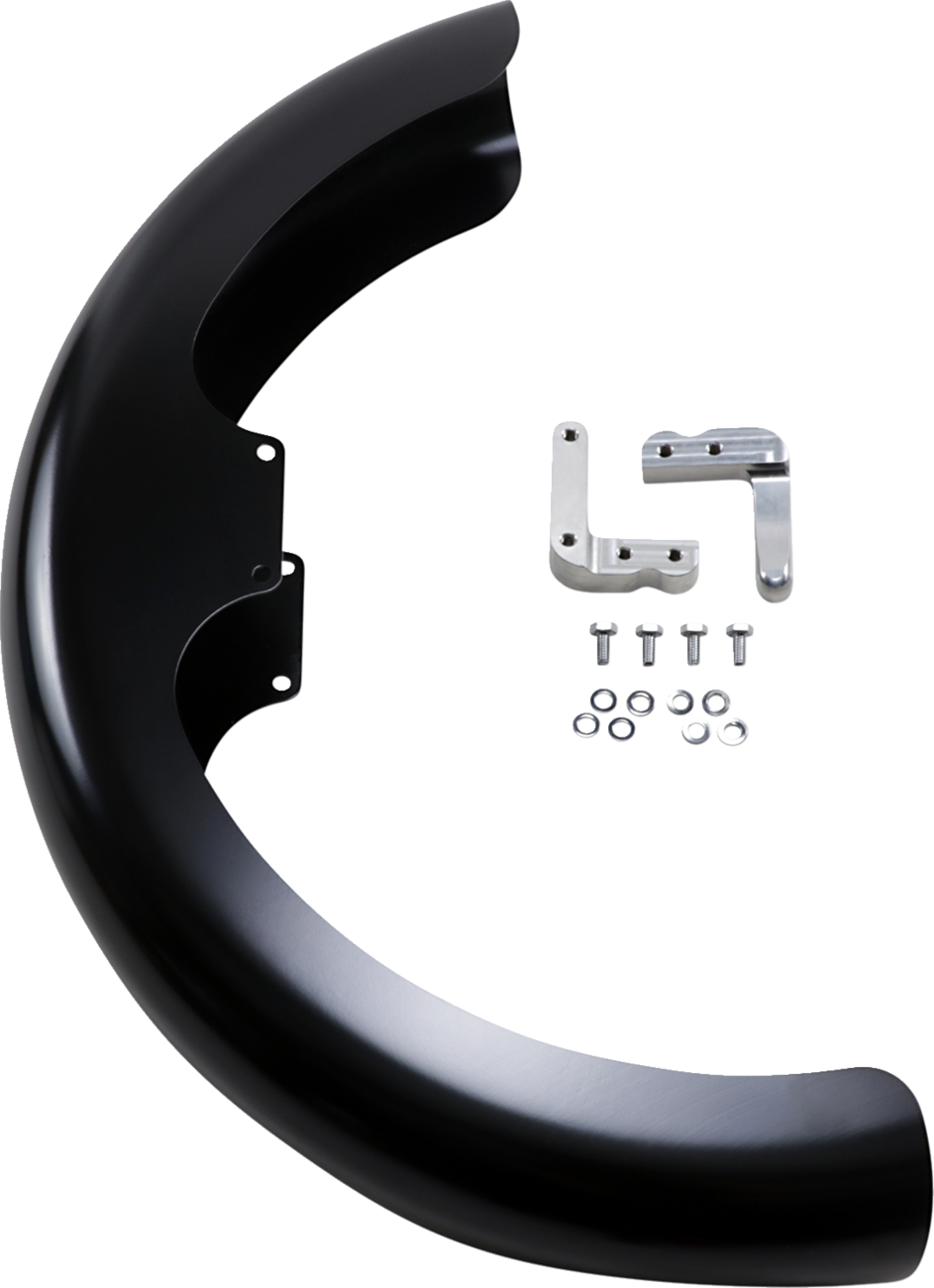 Klock Werks Wrapper Front Fender - Black - 19" - HD Dyna/Softail