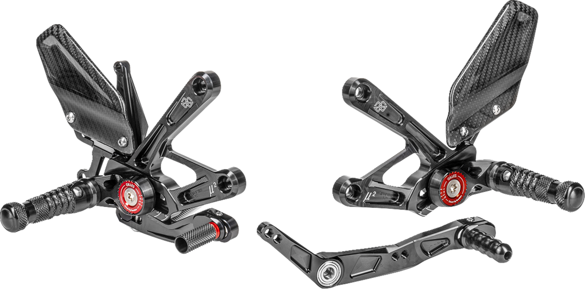 Gilles Tooling MUE2 Rearset - Black - Yamaha