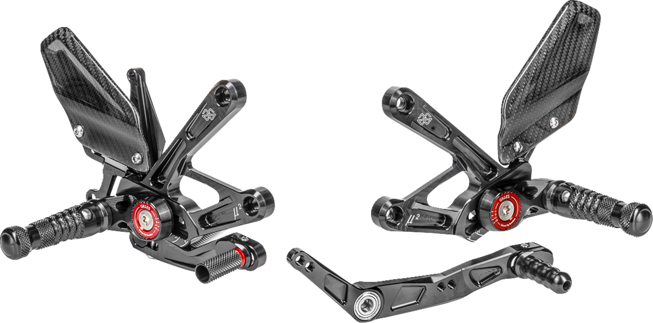 Gilles Tooling MUE2 Rearset - Black - Yamaha