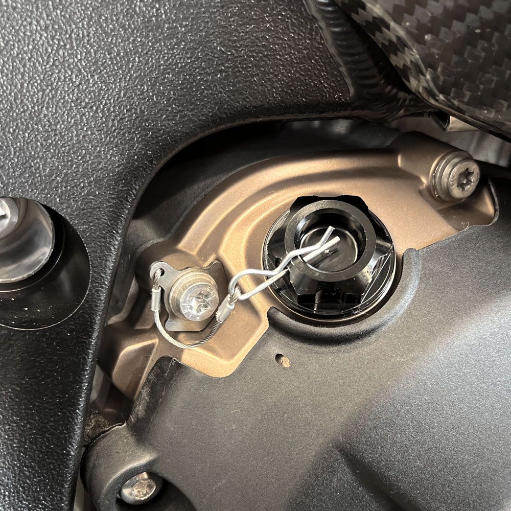 Alpha Racing Pre Drilled and Safety Wired Oil Filler Cap Kit S1000RR