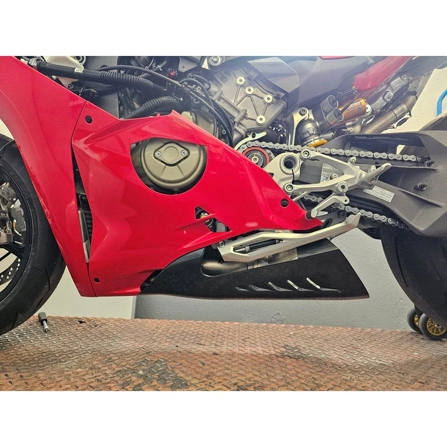 Fullsix Carbon Fiber Belly Pan Extension For Panigale V4 V4S Tricolore