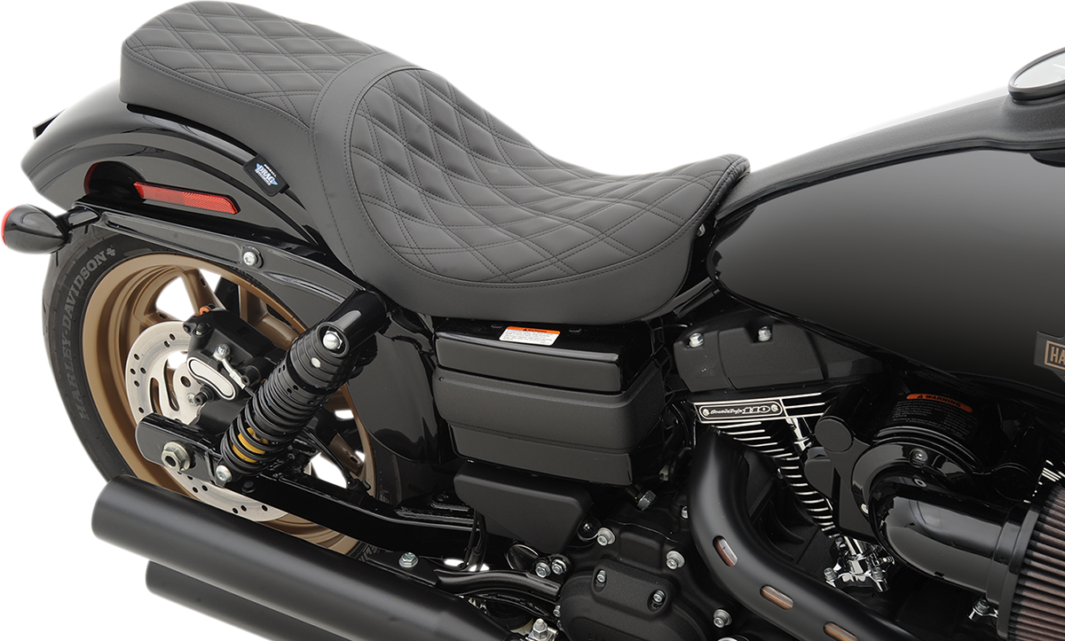 Drag Specialties Seats Predator 2-Up Seat - Double Diamond - Black - FX/FL '06-'17