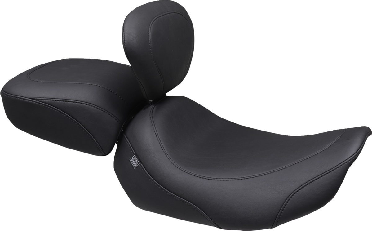 Mustang Wide Tripper™ Solo Seat - Backrest Receiver - Black Stitch - FLT/FLH '23-'26