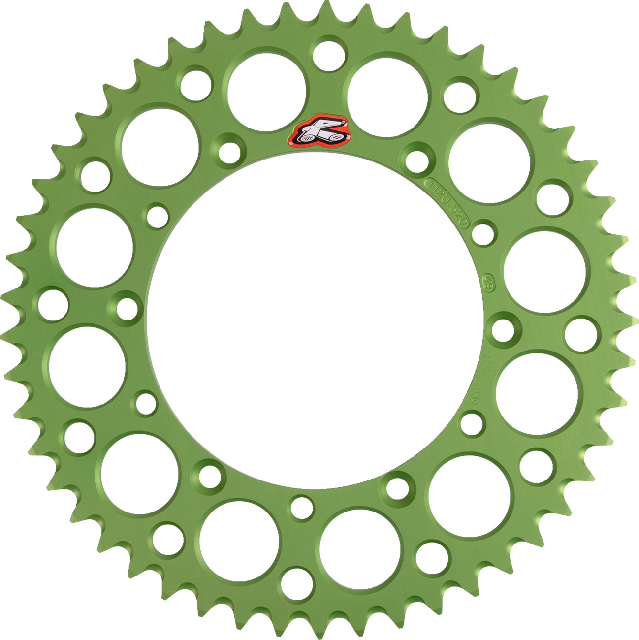 Renthal Rear Sprocket - Aluminum - 49 Tooth - Green - Kawasaki