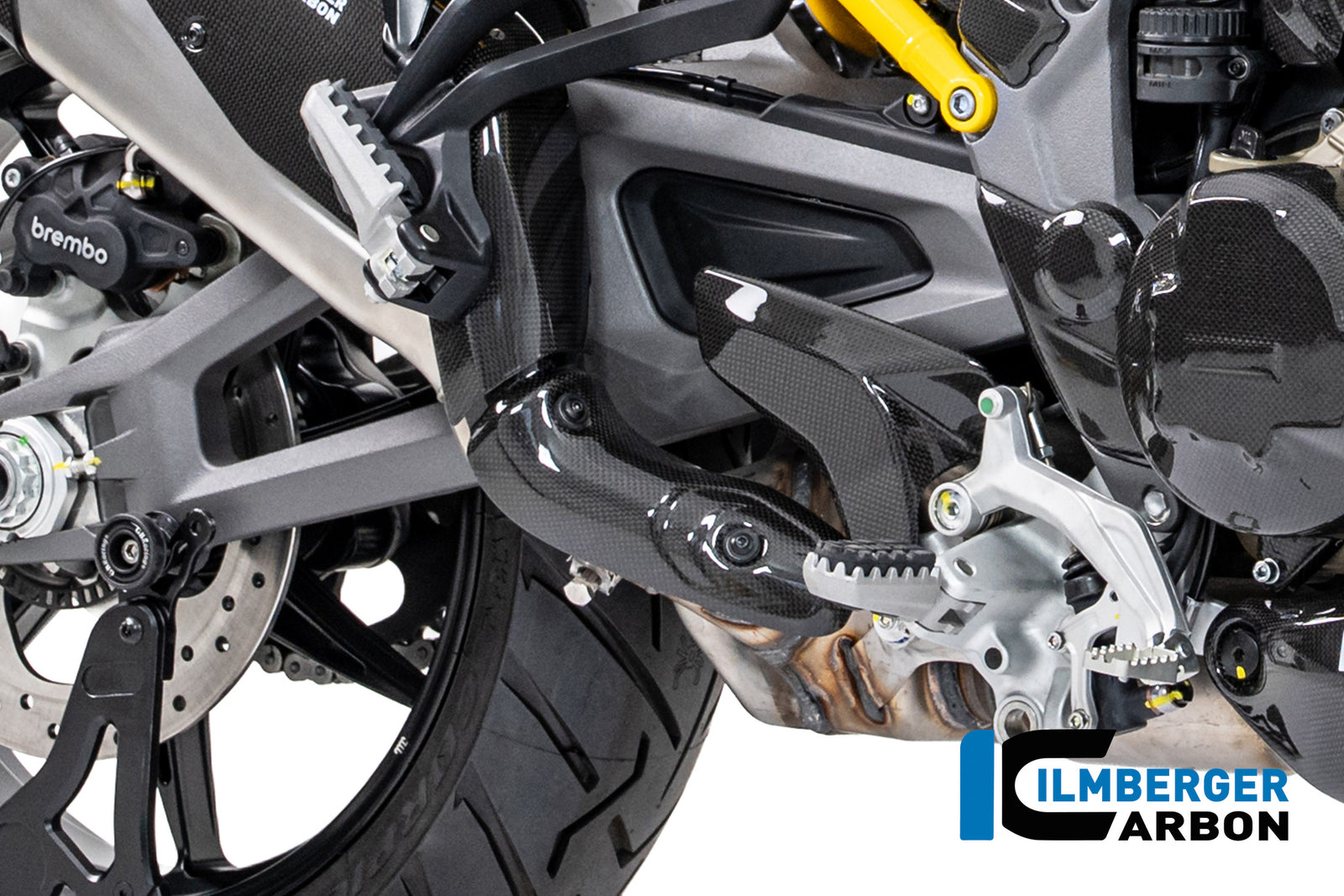 Ilmberger Carbon Exhaust Heat Shield On Manifold Carbon Glossy Ducati Multistrada V4 2025