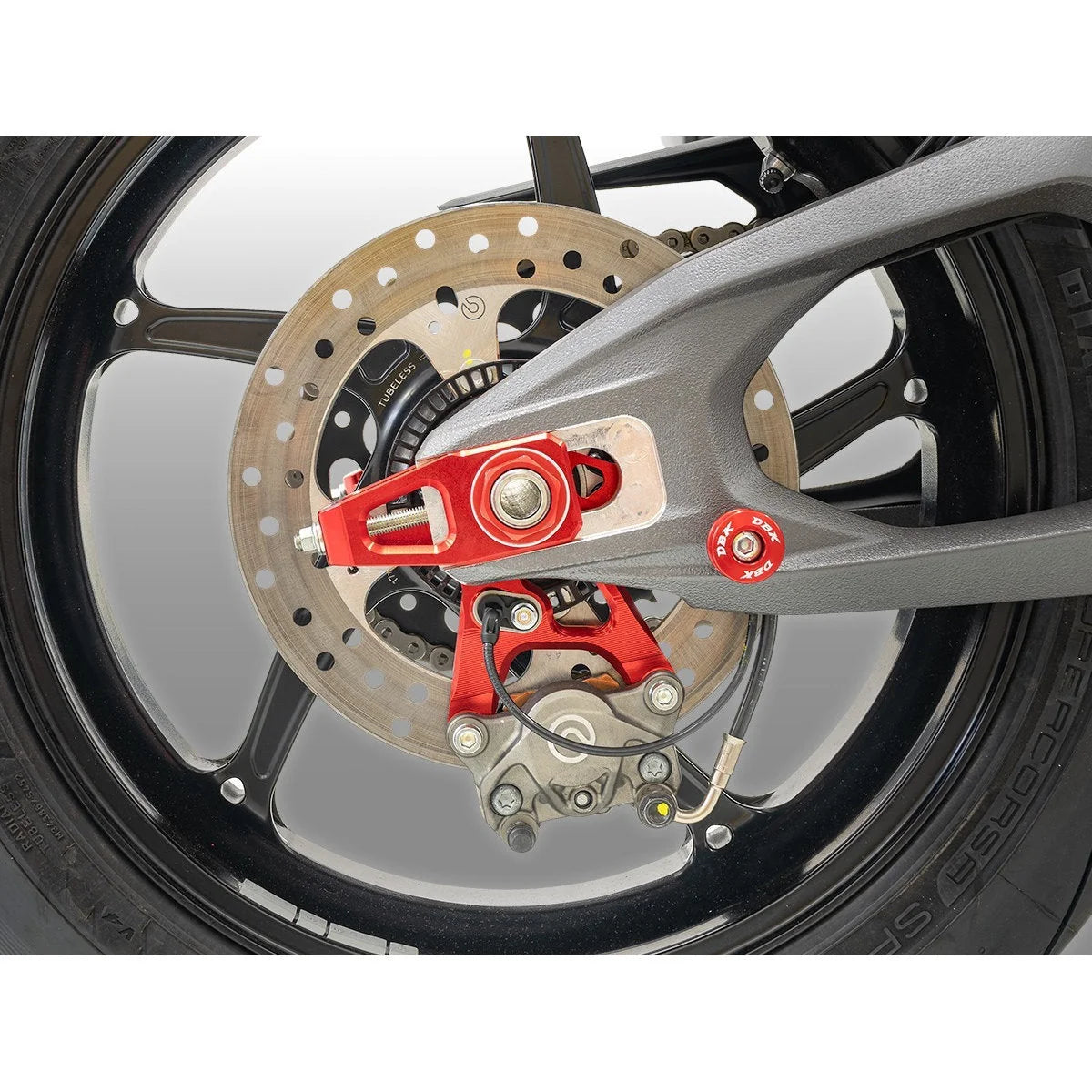 Ducabike DBK CNC Chain Adjuster And Caliper Bracket Ducati Streetfighter V4 V4S