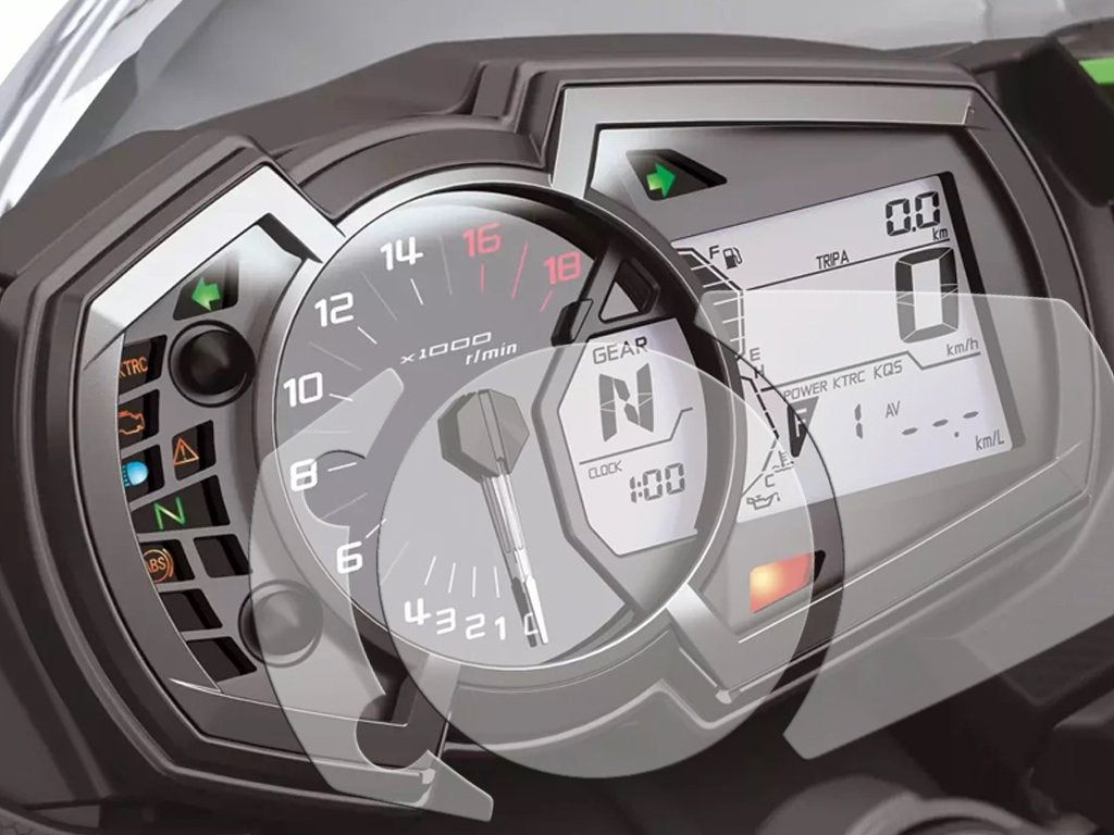 Shieldotron Kawasaki Ninja 1000 2017+, Ninja 250 / 400 / 650, Versys X-300, Z1000SX 2017+, ZX-6R 2019+ Instrument Cluster Protector