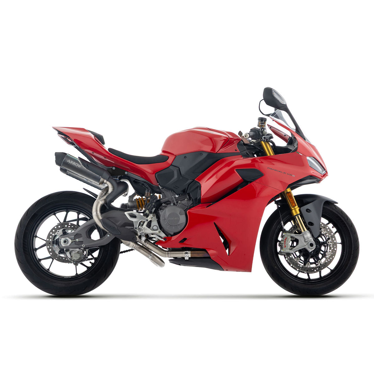Arrow 77004PRN Round-Sil Black Titanium Slip On Exhaust Ducati Panigale V2 V2S