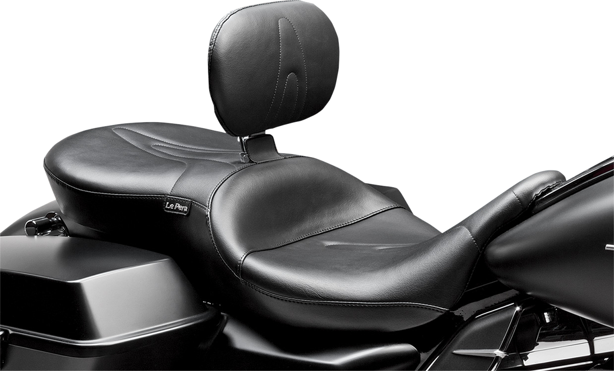 Le Pera RT66 Seat - With Backrest - Stitched - Black - FL '08-'23