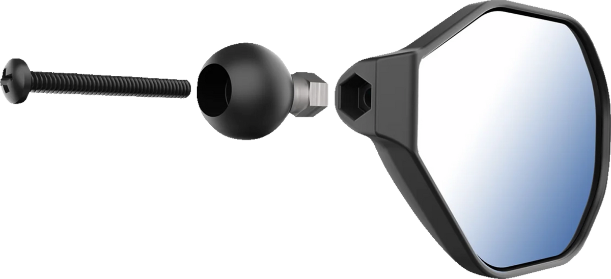 RAM Mounts Tough-Mirror™ - Side View - Oval - Black - Right With Ball
