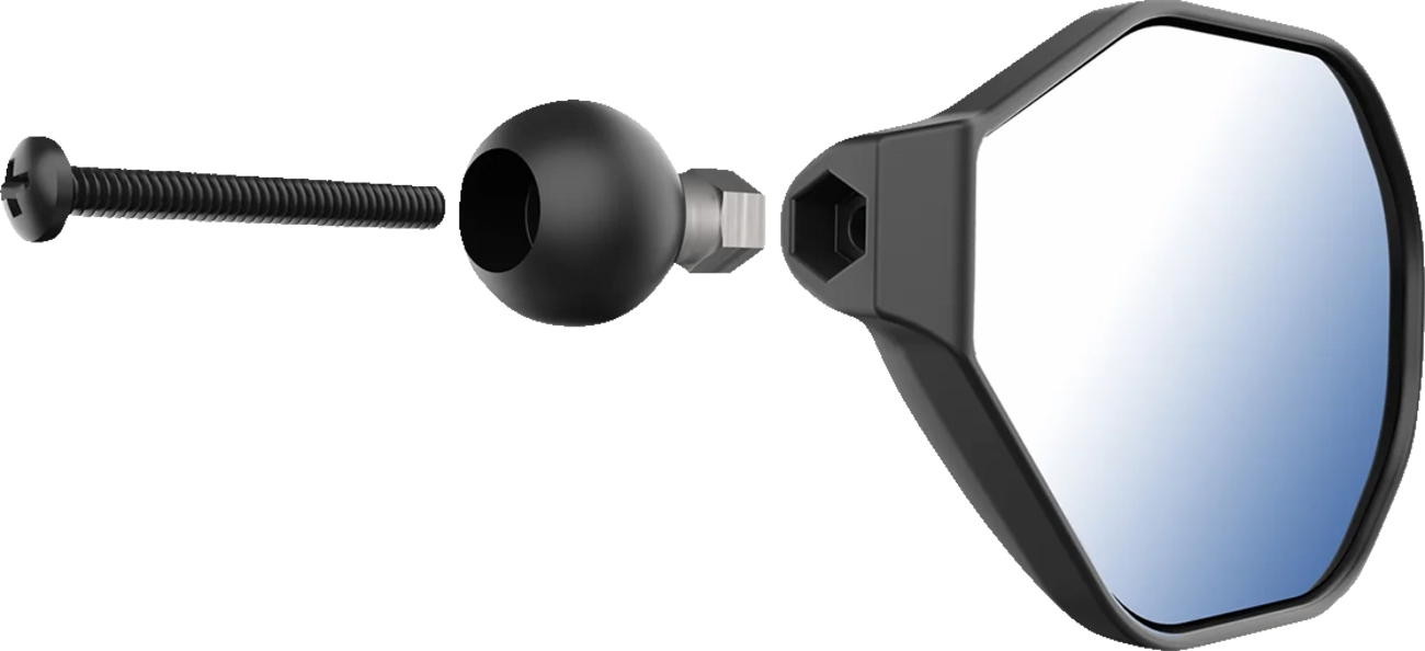 RAM Mounts Tough-Mirror™ - Side View - Oval - Black - Right With Ball