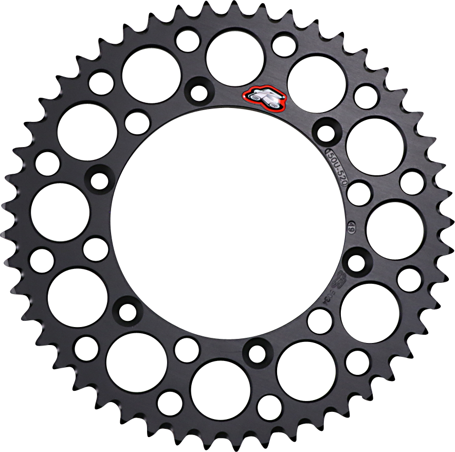 Renthal Rear Sprocket - Aluminum - 49 Tooth - Black - Honda/Yamaha