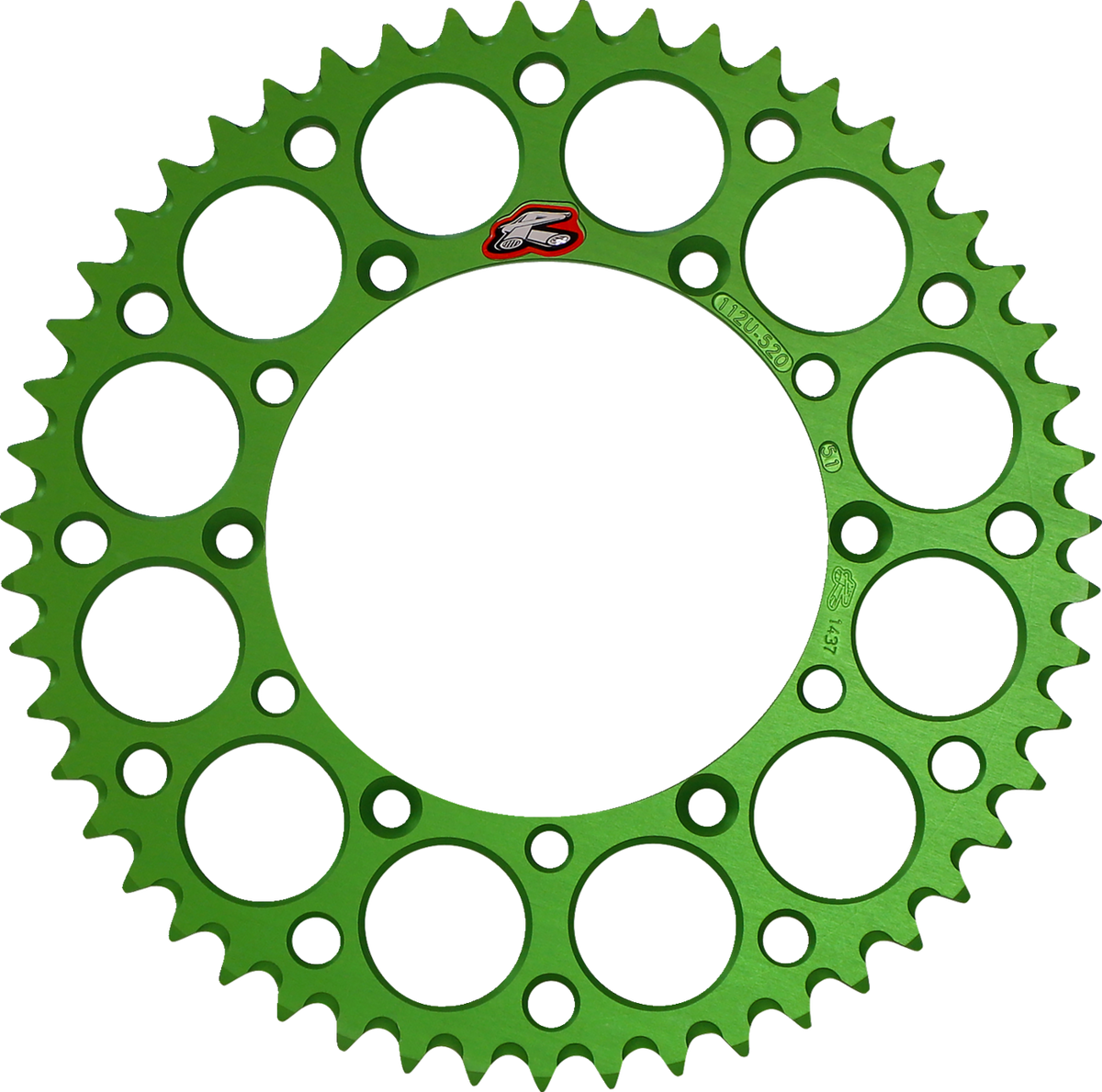 Renthal Rear Sprocket - Aluminum - 51 Tooth - Green - Kawasaki