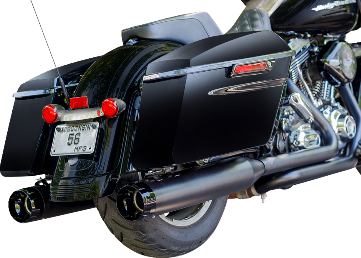 S&S Cycle 4-1/2" MK45 Performance Mufflers - Black With Black Thruster