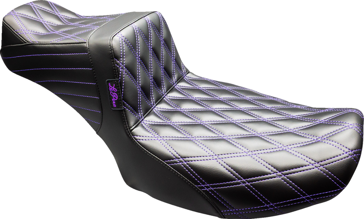 Le Pera Tailwhip Daddy Long Legs Seat - Black - Purple Double Diamond Stitch - FLT/FLH '24-'25