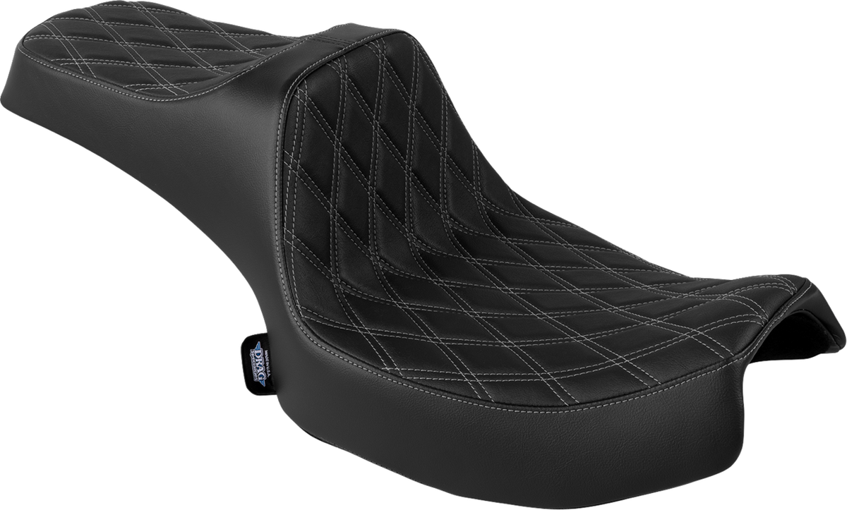 Drag Specialties Seats Predator III 2-Up Seat - Vinyl - Double Diamond - Silver Stitch - Chieftain '25/Challenger '20-'25
