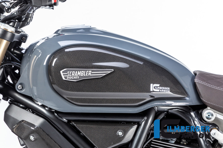 Ilmberger Carbon Tank Cover Left Surface Ducati Scrambler 1100 From 2017 - Gloss