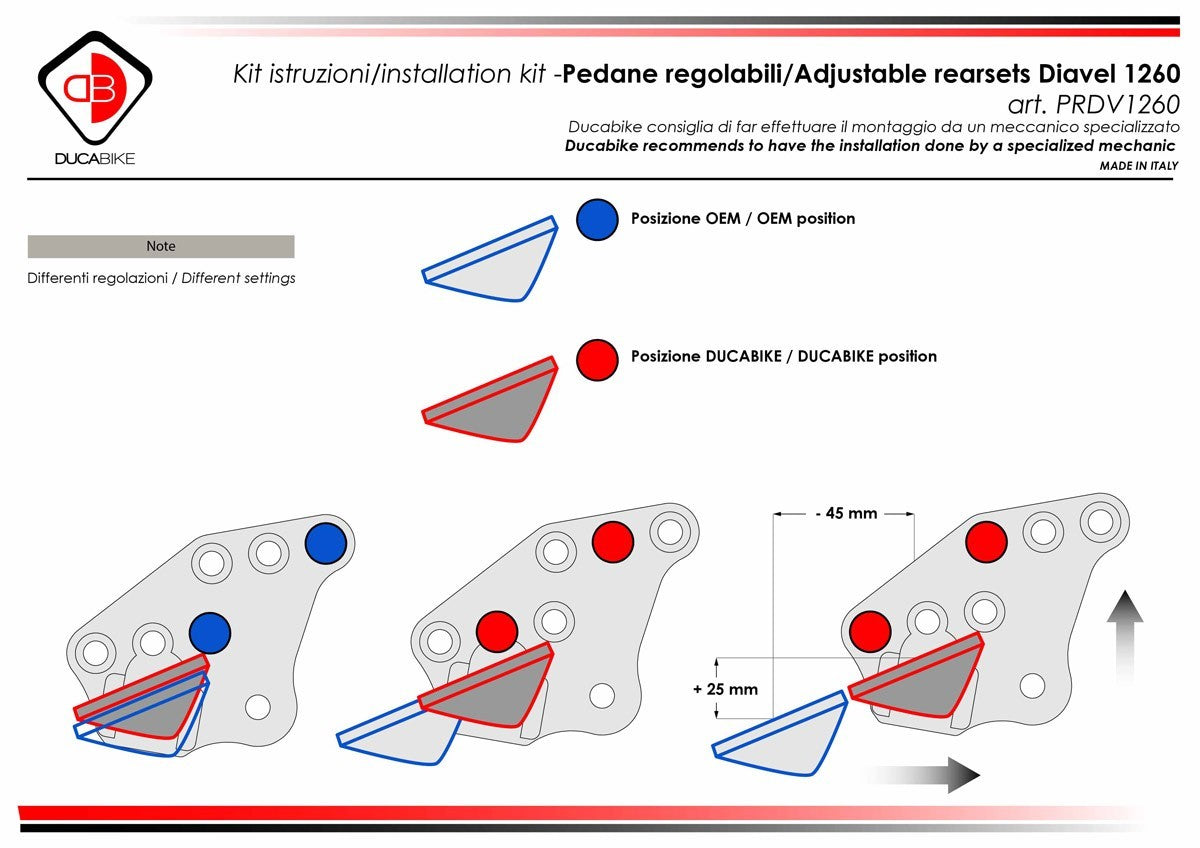 PRDV12601 - DIAVEL 1260 ADJUSTABLE REARSET