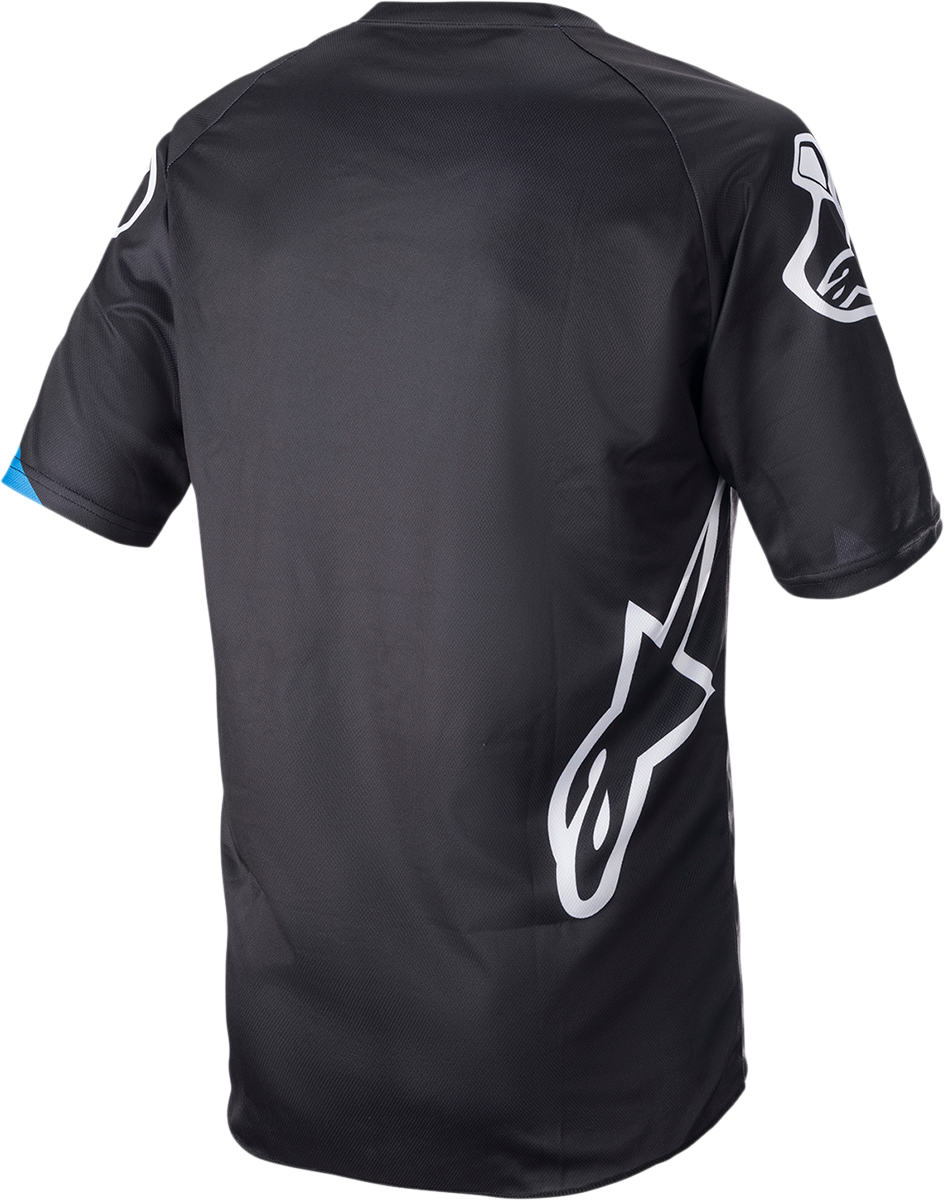 Alpinestars Racer V3 Short-Sleeve Jersey - Black/Bright Blue - Medium