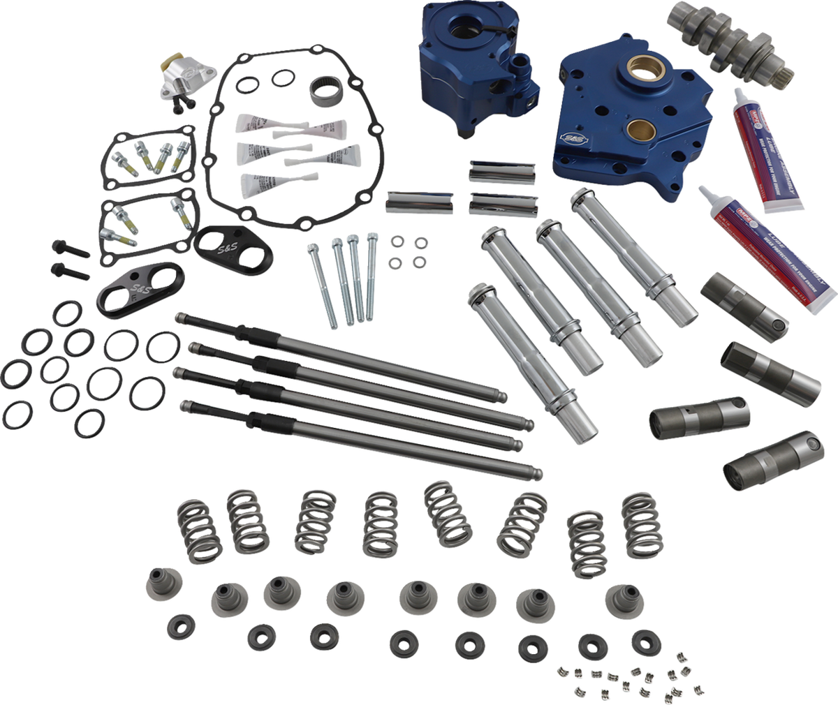 S&amp;S Cycle Cam Chest Kit With Plate - Chain Drive - Oil Cooled - 540 Cam - Chrome Pushrods - M8