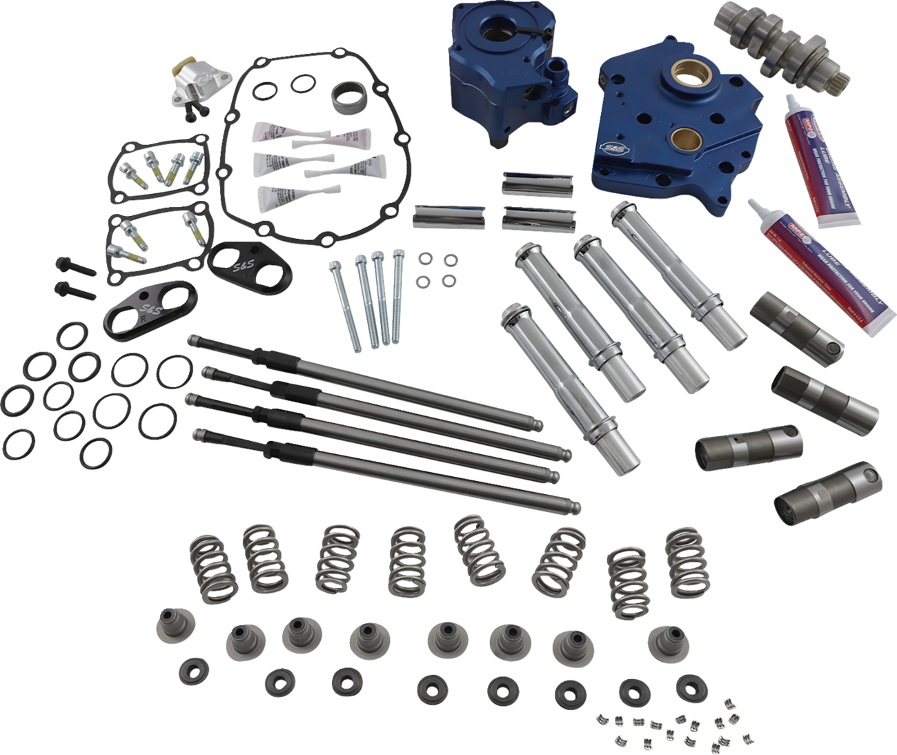 S&S Cycle Cam Chest Kit - Oil Cooled - Chain Drive - 540 Cam - Chrome Pushrod Tubes - M8