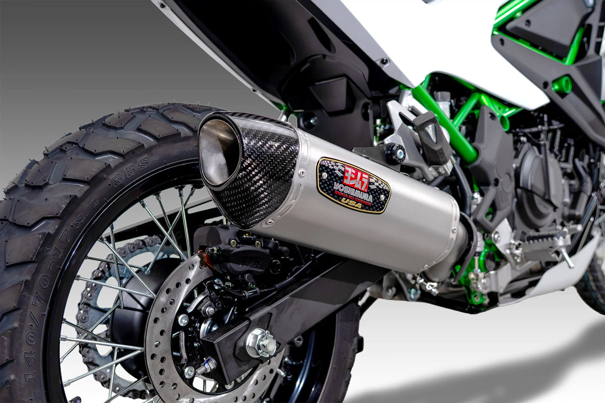 Yoshimura KLE500 2026 R-77 Stainless Slip-On Exhaust, W/ Stainless Muffler