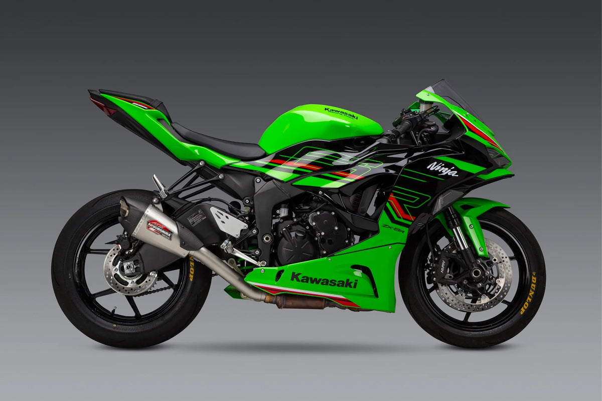 Yoshimura ZX-6R 2019-26 AT2 Stainless 3/4 Exhaust, W/ Stainless Muffler
