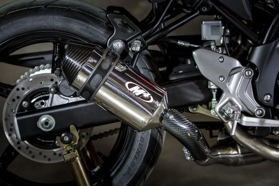 M4 Exhaust 2017 SV-650 Slip On System with Polished muffler