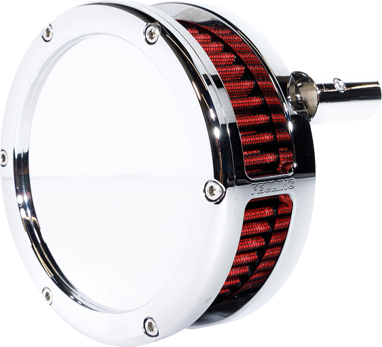 Feuling Parts Slim BA Air Cleaner Kit - Chrome - Red Filter - Twin Cam