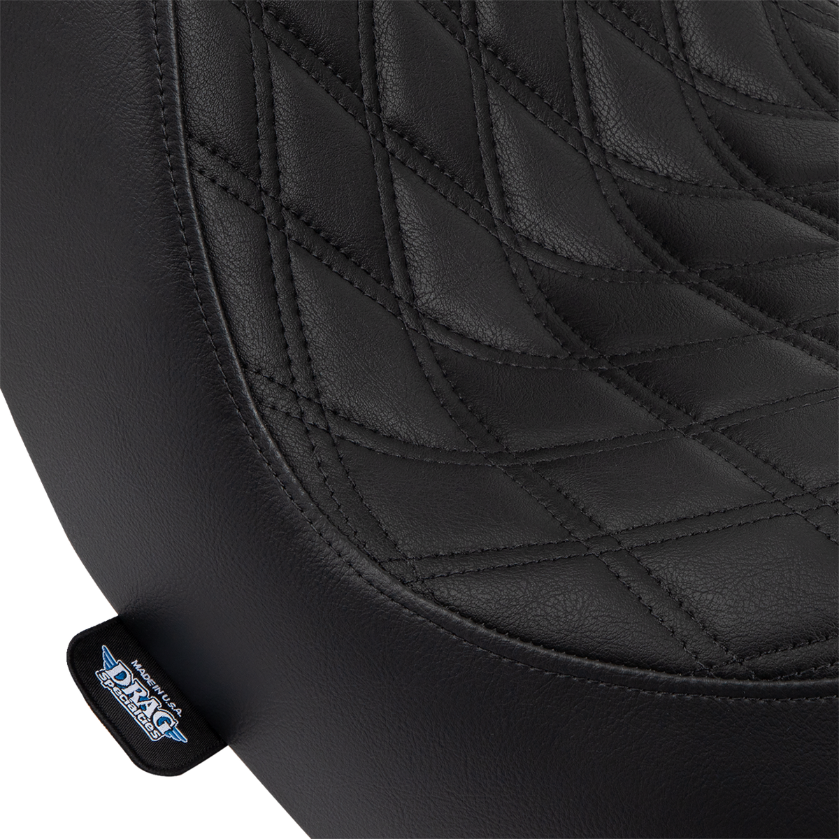 Drag Specialties Seats Predator III 2-Up Seat - Vinyl - Double Diamond - Black Stitching - FL/FX '18-'24
