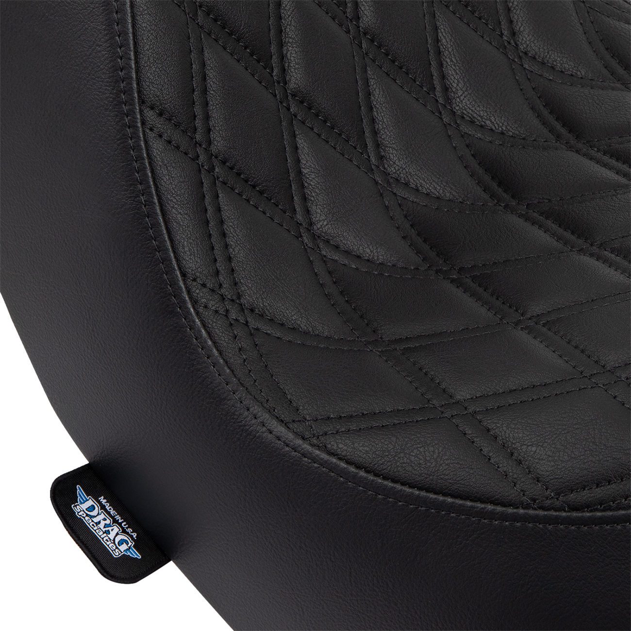 Drag Specialties Seats Predator III 2-Up Seat - Vinyl - Double Diamond - Black Stitching - FL/FX '18-'24