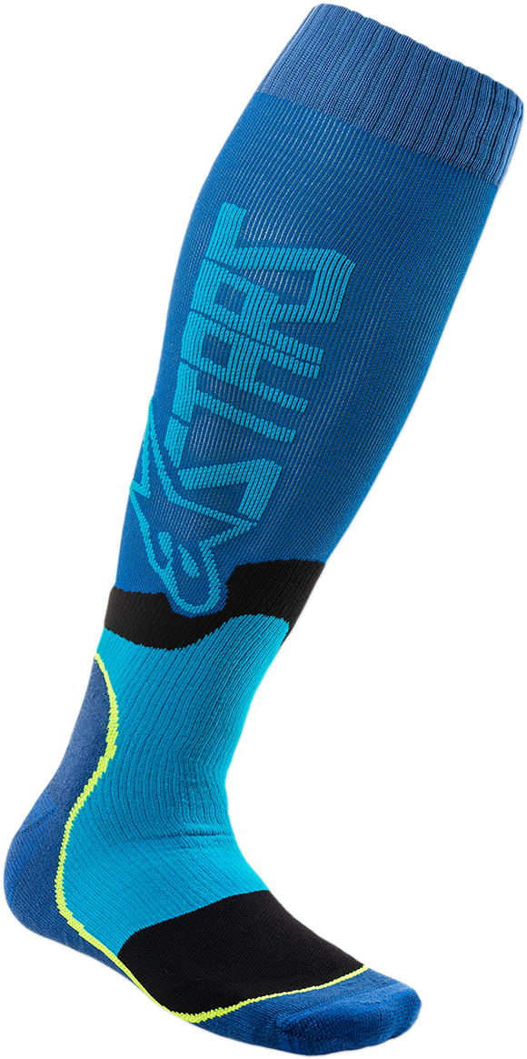 Alpinestars MX Plus-2 Socks - Black/Cyan - Medium