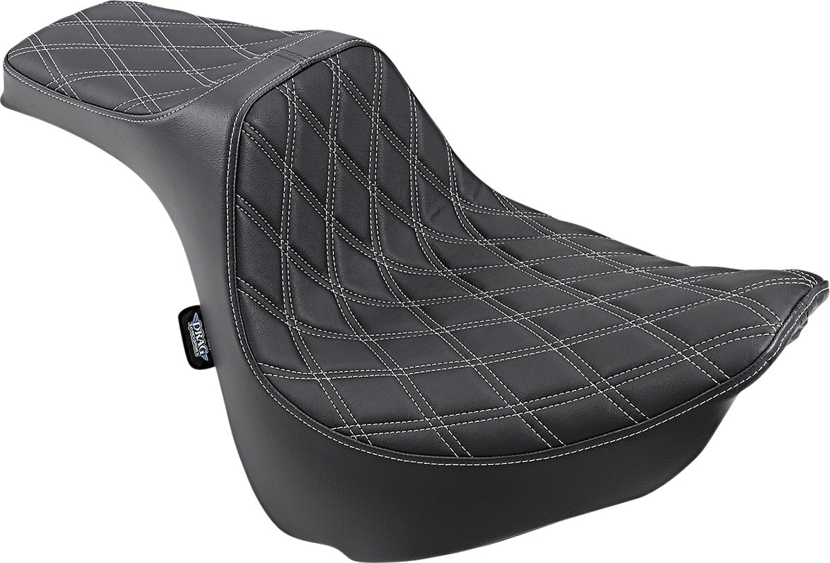 Drag Specialties Seats Predator III Seat - Double Diamond - Silver Stitched - FXFB/S '18-'23