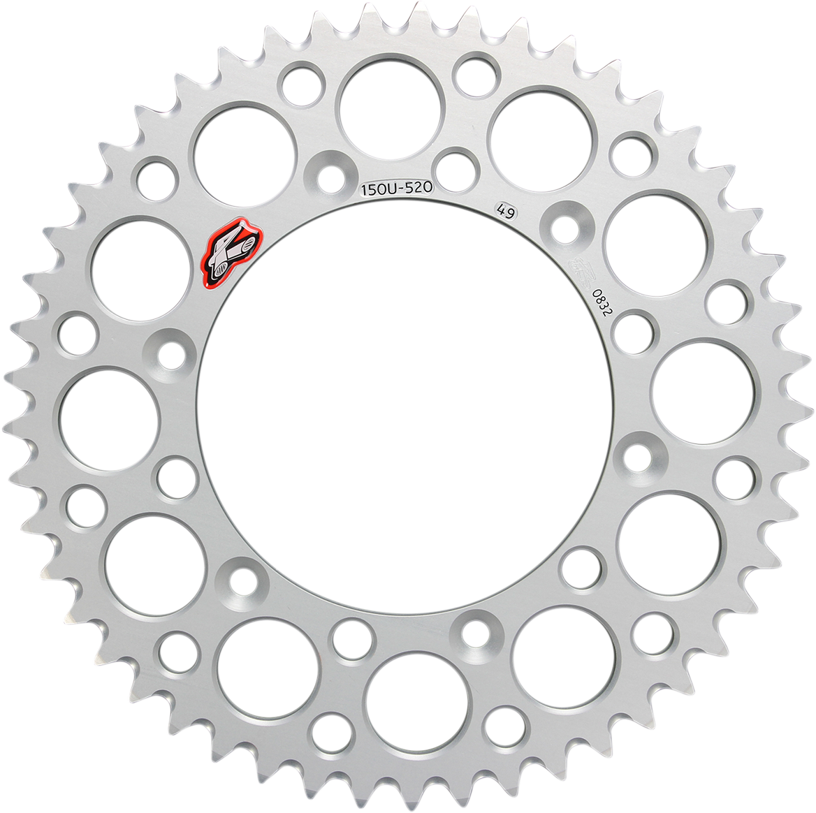 Renthal Rear Sprocket - Aluminum - 49 Tooth - Silver - Yamaha