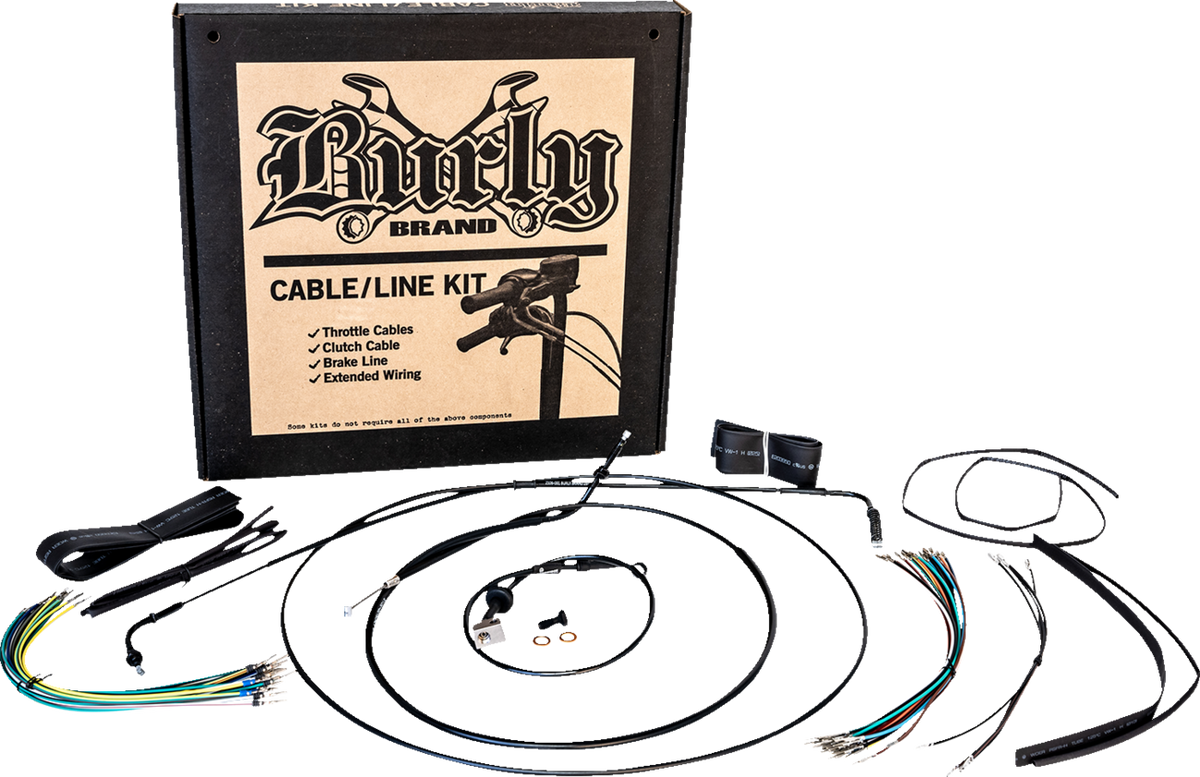 Burly Brand Extended Cable Kit - 12" Ape Hanger - Rebel